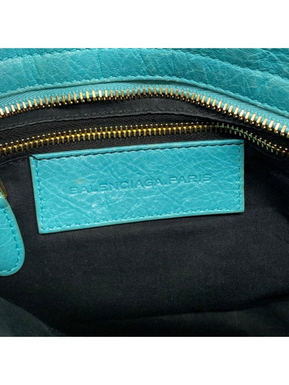 Balenciaga Handbag the Giant Mini City Blue Green Leather - Picture 9 of 15